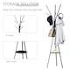 image 4 of HOMCOM 180cm Free Standing Coat Rack Metal Shelf Holder Stand Hat Hanger Black