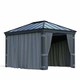 image 1 of Curtain Set for Dallas 12 x 16 Gazebo - Polyester - L212 x W440 cm - Dark Grey (Gazebo Not Included)