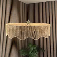 CGC Francesca Large 60cm Natural String Round Scallop Woven Easy-Fit Lampshade