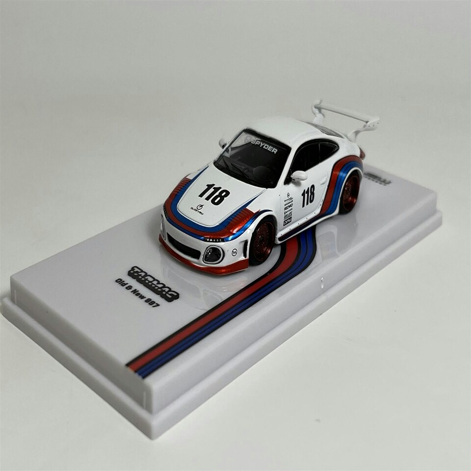 image 1 of Porsche Old & New 997 White #118 1:64 Tarmac Works T64TL053WRB