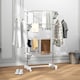 image 2 of HOMCOM 4-Tier Clothes Airer, Stainless Steel Foldable Clothes Drying Rack with Wheels and Wings, Indoor and Outdoor, Easy Assembly, 142 x 55 x 172cm, White