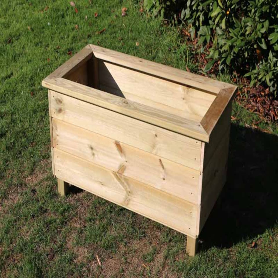 image 1 of Trough Planters, Wooden Garden Pot/Tub for Plants - L40 x W80 x H40 cm - Fully Assembled | Brown