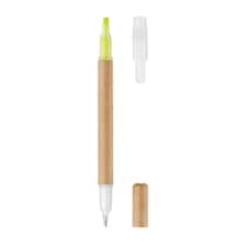 MidOcean Duo Paper 2 in 1 Recycled Carton Highlighter Pen - Yellow - One Size