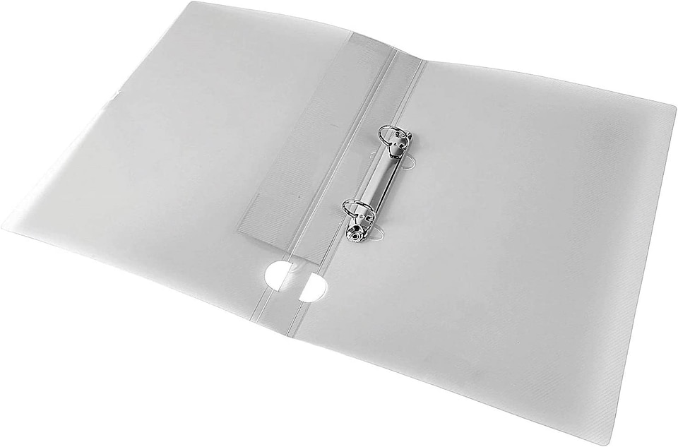 image 1 of Frosted A4 25mm Capacity Clear 2 Ring Binder