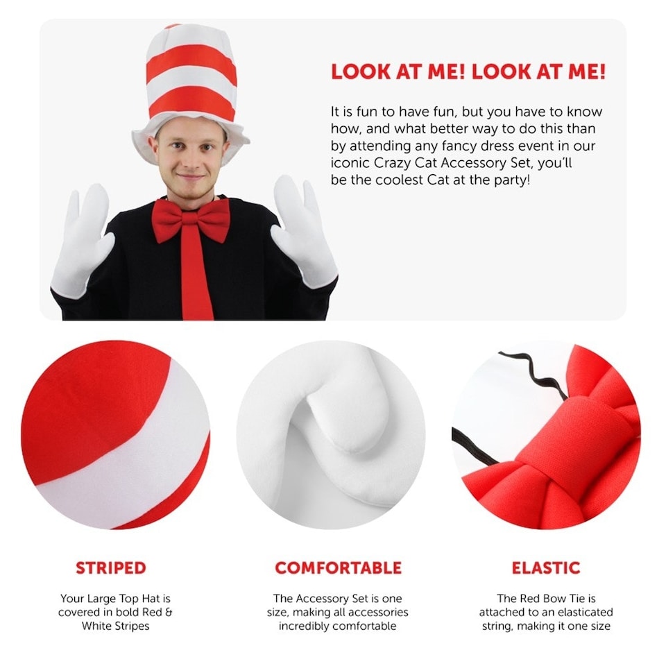 image 1 of Crazy Cat Accessory Set Red | One Size