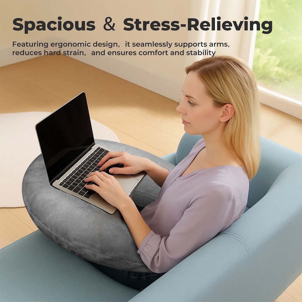 image 1 of Lavio Reading Gaming Pillow Ergonomic Bed Rest Cushion for Back Arm Support