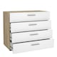 image 4 of Pepe Chest of 4 Drawers in Oak with White High Gloss