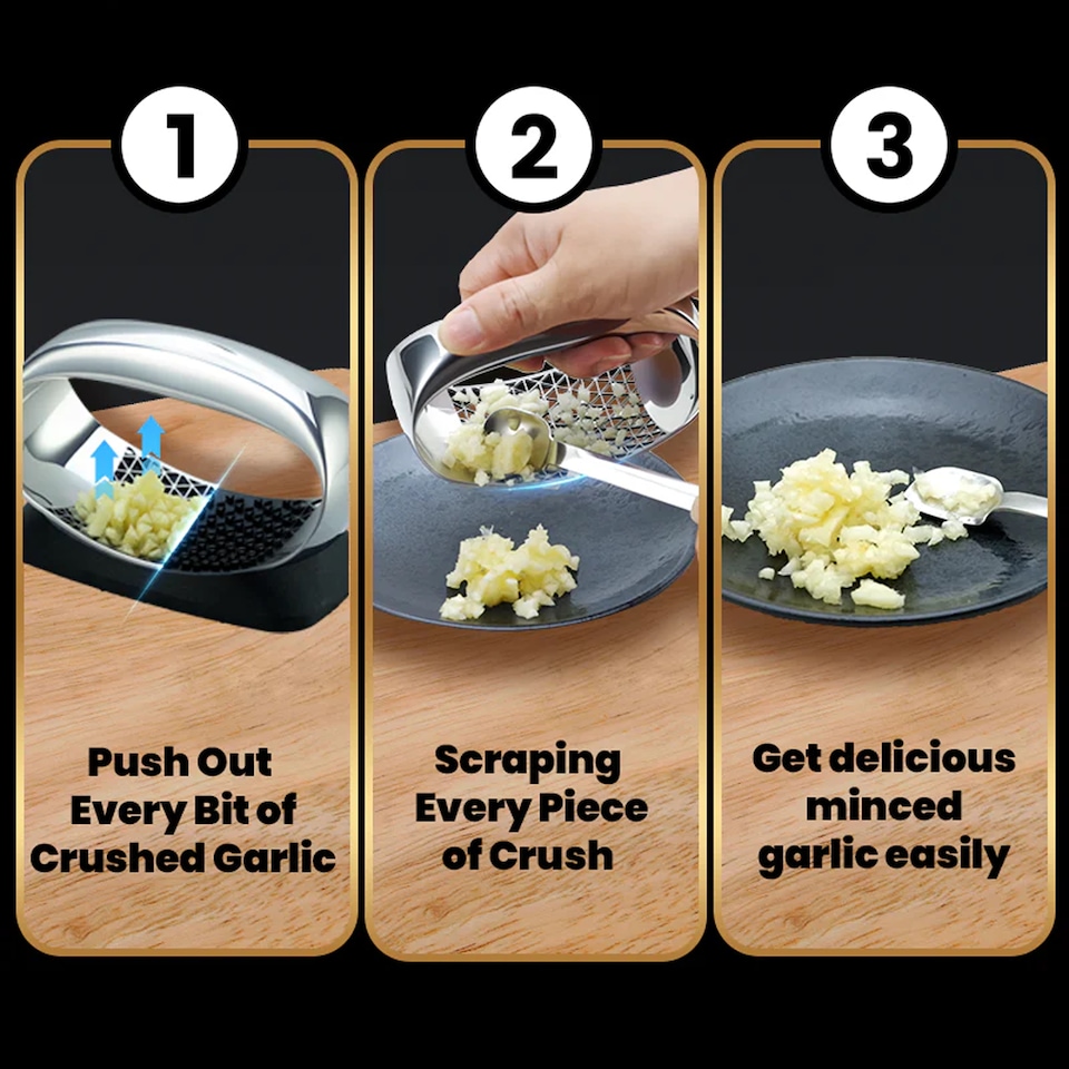 image 1 of Gourmet Easy Professional Garlic Rocker - Silver