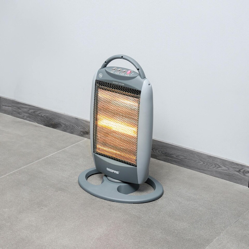 image 1 of GEEPAS 1200W Halogen Heater Pack of 2 - Grey