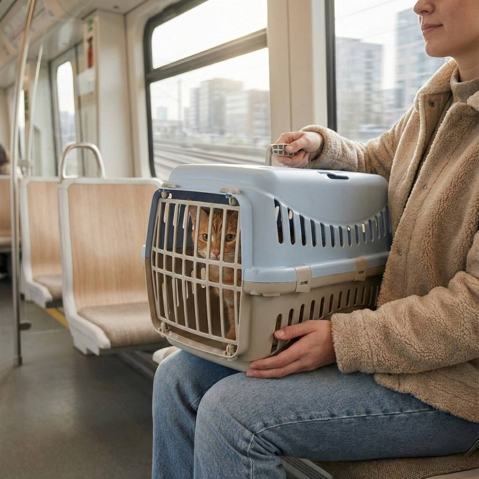 image 1 of Transportini Pet Carrier Travel Crate Cat Dog Cage Portable Box Pastel | Blue | Pastel Blue | Medium | 1