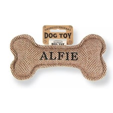 History & Heraldry Pre-Personalised Squeaky Bone Dog Toy - Alfie