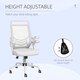 image 4 of Vinsetto Office Chair with Flip-up Armrest, Mid Back Desk Chair with Mesh Back, Lumbar Support, Adjustable Height, Swivel Wheels for Home, White