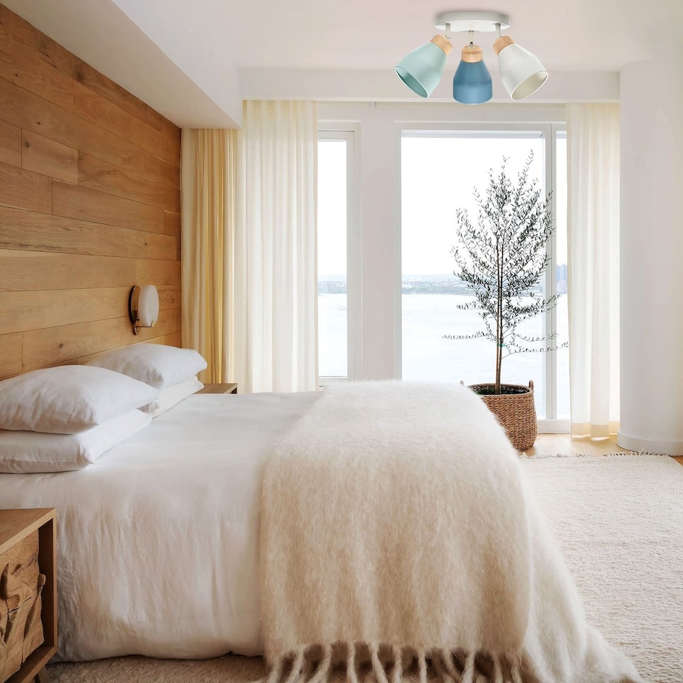 image 1 of Modern Scandinavian Style Spot Ceiling Light in Grey and Dusk and Duck Egg Blue | Multi | Multi-coloured | 1