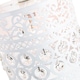image 3 of Traditional and Ornate White Easy Fit Pendant Shade with Clear Acrylic Droplets | White
