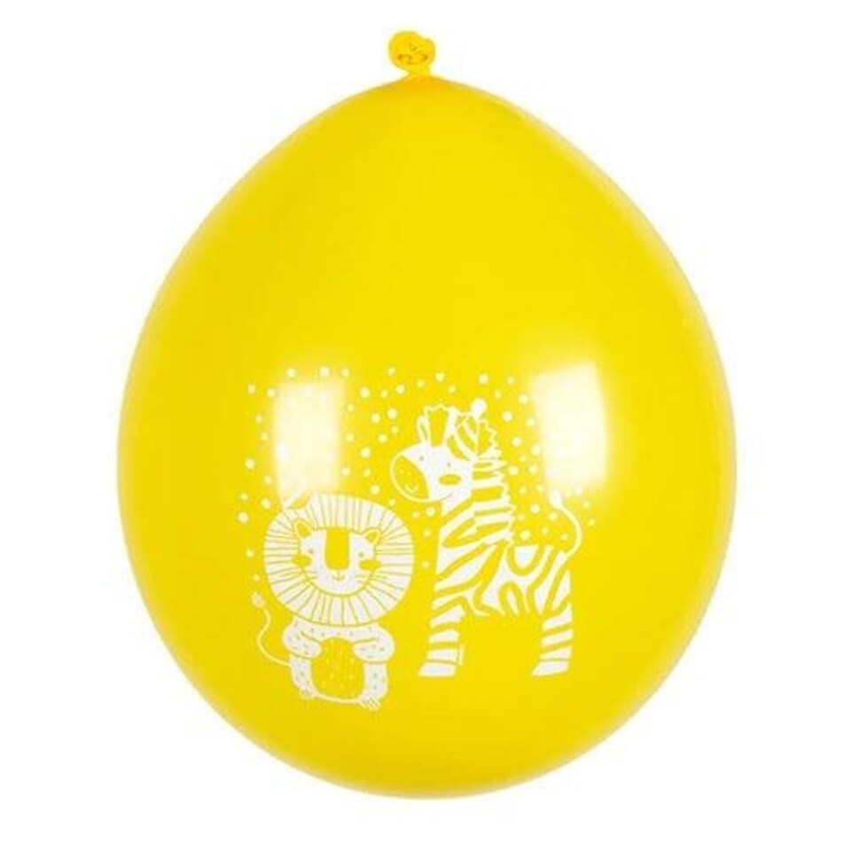 image 1 of Assorted Safari Animals Air Fill Latex Balloons 25cm / 10 in - Pack of 6