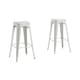 image 1 of Furniturebox 2x Colton 'Tolix' Style White Metal Bar Stools