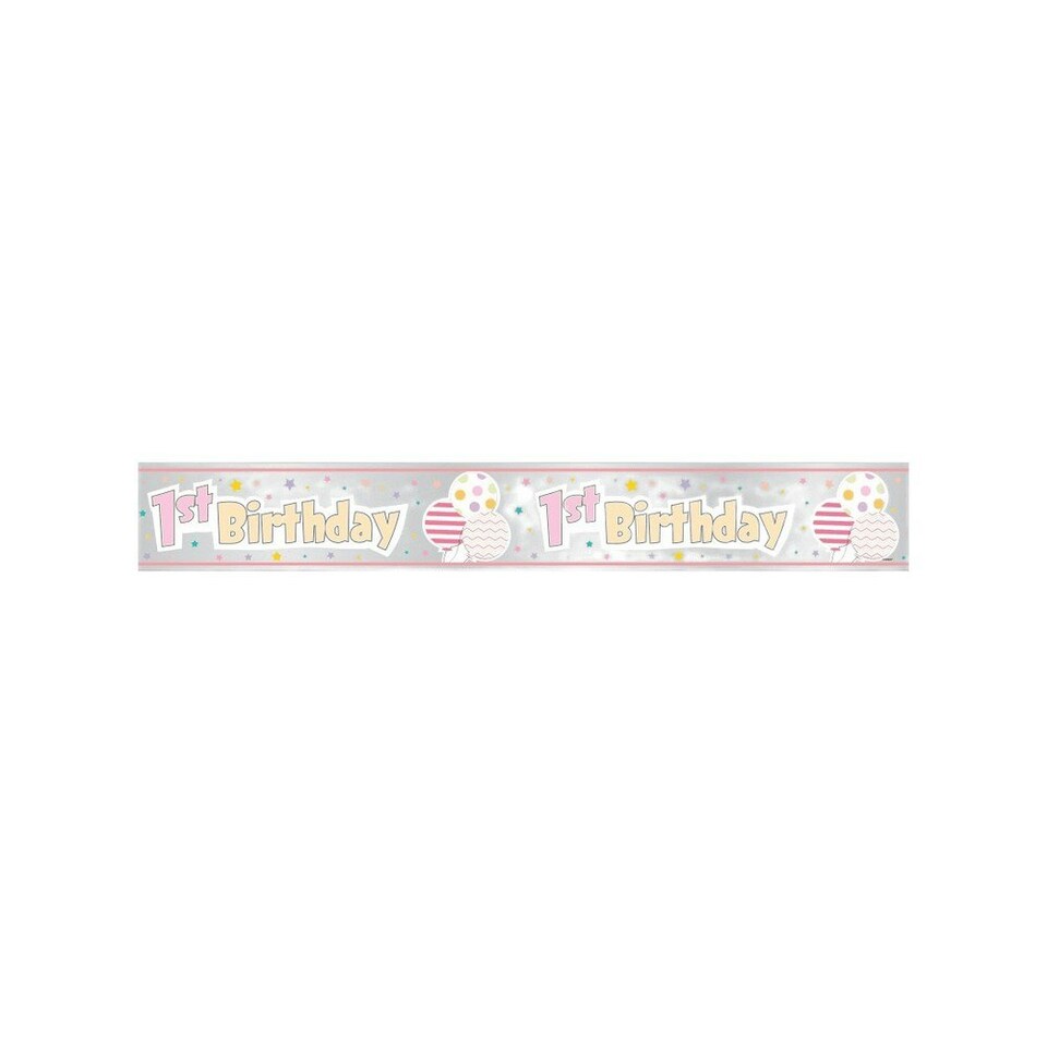 Unique Party 1st Birthday Banner - Pink - One Size