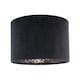 image 1 of Black Velvet Lamp Shade with Inner Leopard Print Satin Shimmer Lining Black