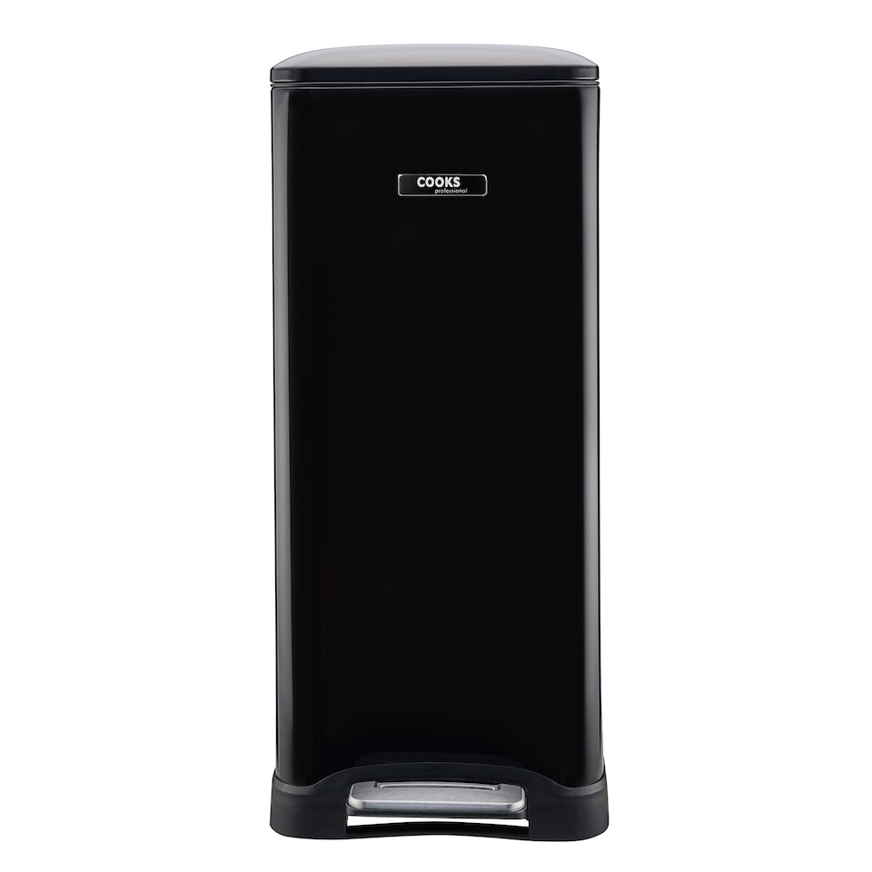 image 1 of Cooks Professional Slimline Dual Recycle Pedal Bin 50L - 2 Compartments & Soft Close Lid | Black
