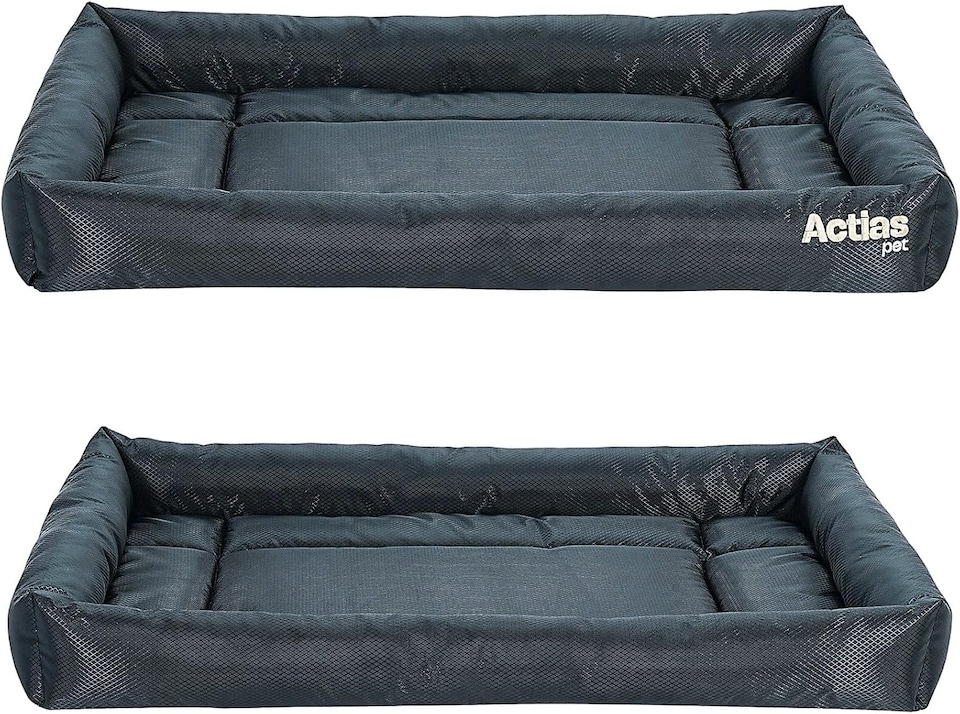 image 1 of Actiaspet Waterproof Dog Crate Bed Non-Slip Base Multiple Sizes (Grey, Large)