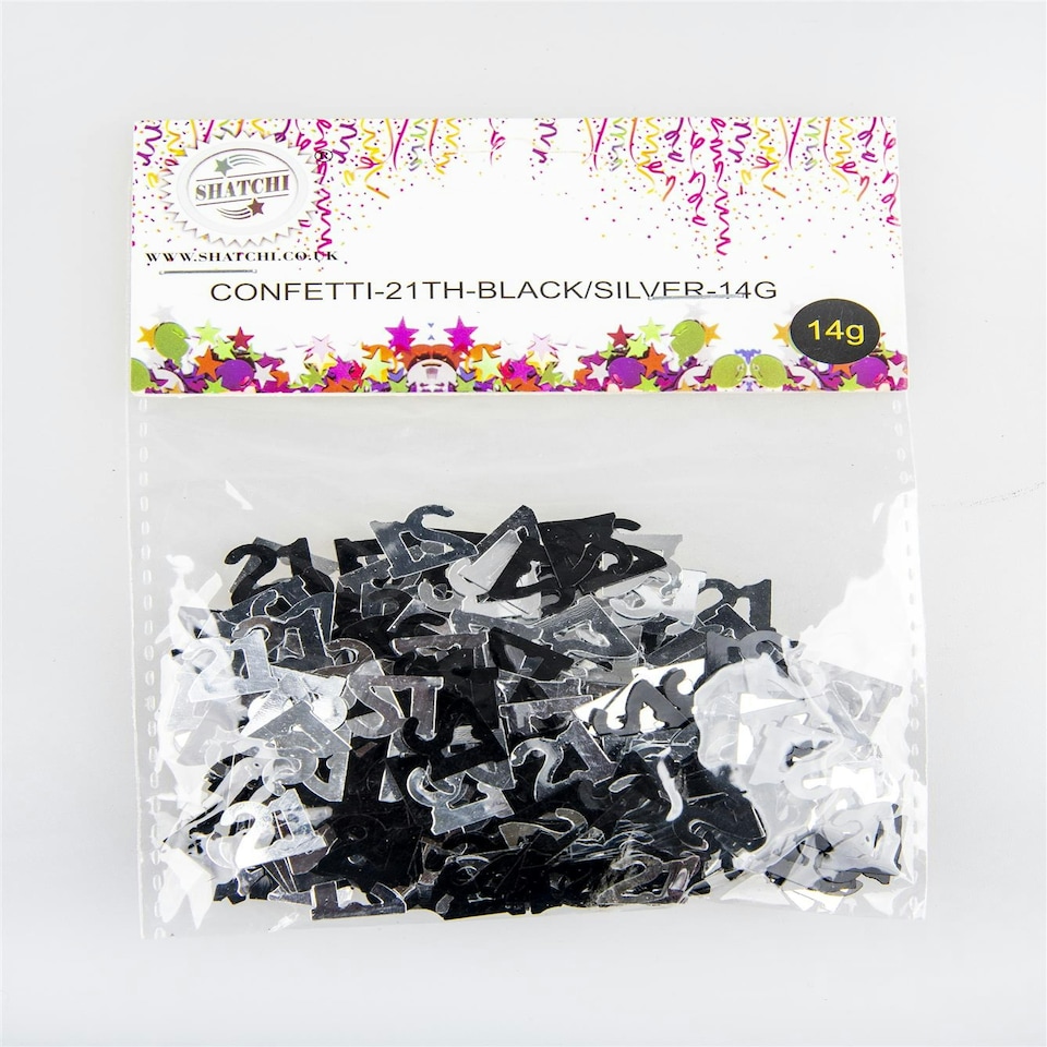 image 1 of 4 x 14g Black 21st Birthday Confetti