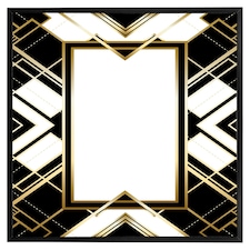 Art deco frame (Picture Frame) Black | M