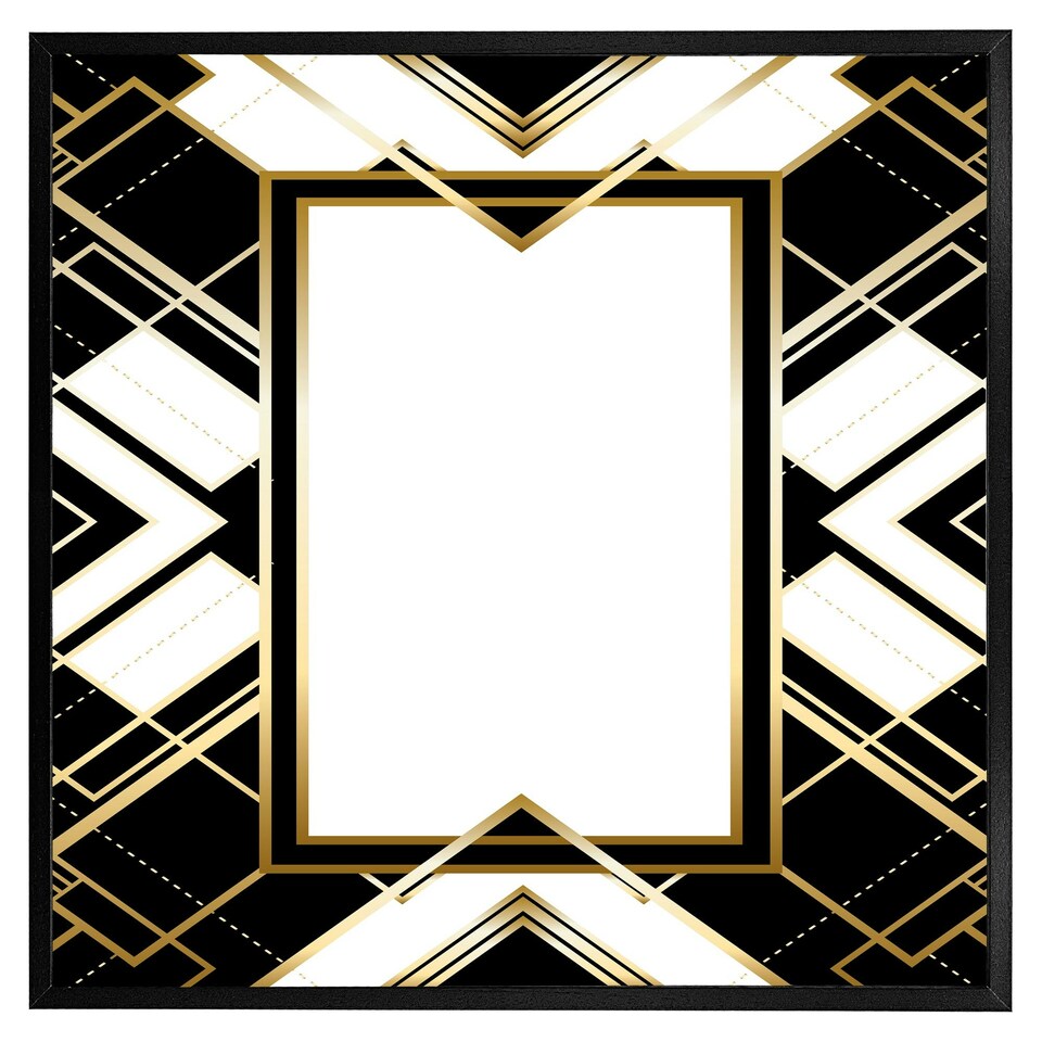 image 1 of Art deco frame (Picture Frame) Black | M