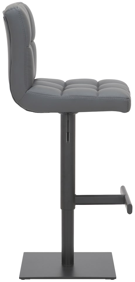 image 1 of Allegro Deluxe Kitchen & Breakfast Bar Stool, Matt Black Footrest, Adjustable Swivel Gas Lift, Charcoal Grey