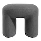 image 1 of Living and Home Modern Teddy Bear Fur Upholstered Ottoman - Grey