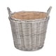 image 2 of Large Antique Wash Finish Wicker Lined Log Baskets