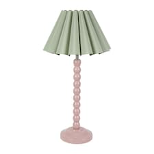 ValueLights Bobbins Rose Table Lamp Sage Green Scallop Taper Shade