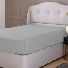 Silentnight Pure Cotton Fitted Sheet, Extra Deep, 40 cm, Silver Grey, Single
