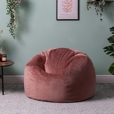 Kingston Classic Velvet Bean Bag Chair Dusk Pink Bean Bags | Pink | Dusk Pink | 1