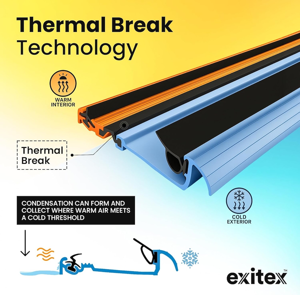 image 1 of Exitex Macclex 15/2 Thermal Break Door Threshold Draught Excluder Cill for 44mm Doors, 914mm | Gold