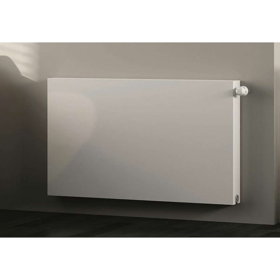 image 1 of 500mm (H) x 1000mm (W) - White Horizontal Flat - Type 22 - Radiator (Madrid) - Double Convector - (0.5m x 1.0m) - Depth 105mm