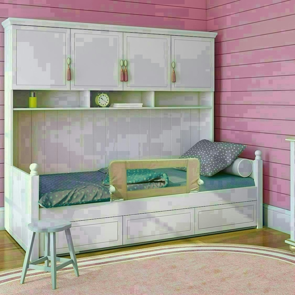 image 1 of Safetots Narrow Bed Rail, Natural 90cm Wide x 40cm Tall, Toddler Bed Guard For Safety