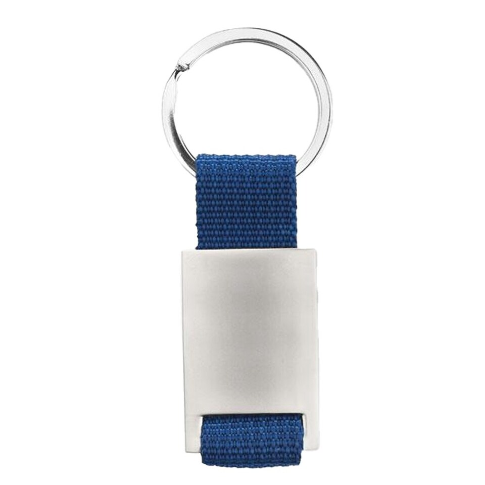 image 1 of MidOcean Tech Rectangular Metal Keyring - Blue/Silver - One Size