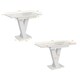 image 5 of White Marble Dining Table Extendable Marble Effect Top 120 160cm 6 8 Seater - Cari