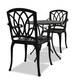 image 8 of Centurion Supports POSITANO Garden and Patio Table and 2 Chairs Cast Aluminium Bistro Set - Black