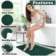 image 3 of VELVETIO Bath Mat Set Greek Pattern Anti Slip Memory Foam Toilet Rug Green