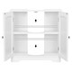 image 5 of Yaheetech  Wooden Bathroom Cabinet with Precut Sink Hole Grey White
