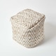 image 3 of Homescapes Sierra Natural Diamond Pattern Jute Square Bean Filled Pouffe - 40 cm