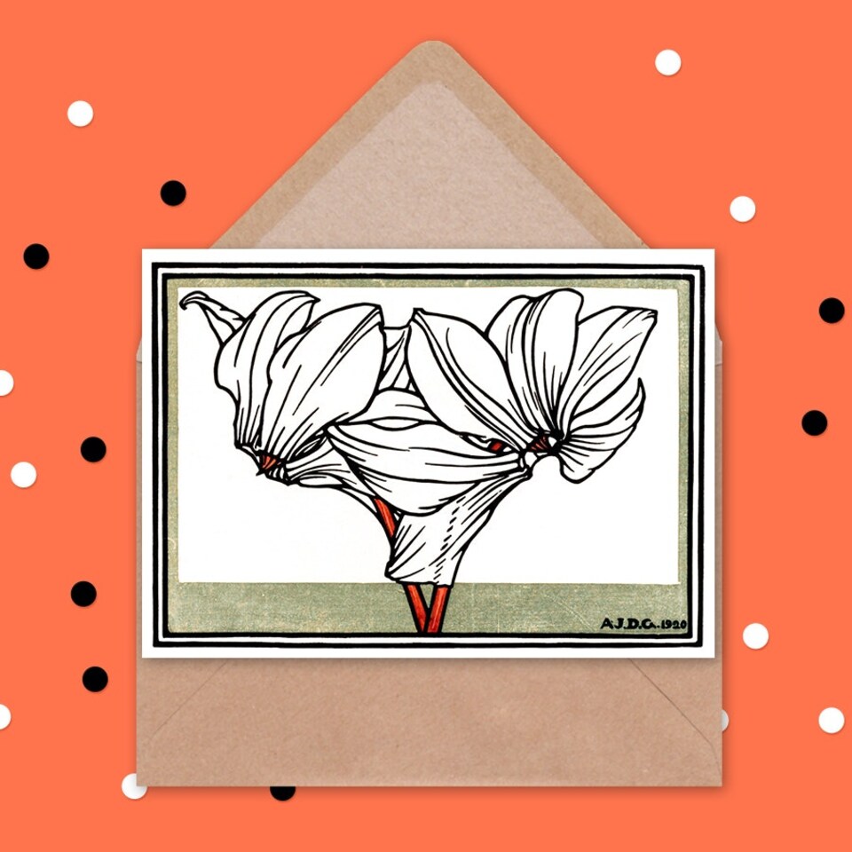 image 1 of Cyclamen Julie De Graag Art Blank Just to Say Card