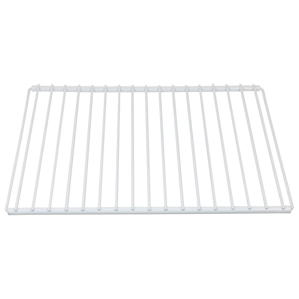 image 1 of SPARES2GO Universal Large Fridge Freezer Shelf Adjustable White Plastic Coated Extendable (Pack of 2 Shelves) White