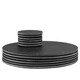 image 1 of Argon Tableware 12 Piece Linea Round Slate Placemats & Coasters Set - 10cm | Grey | Grey
