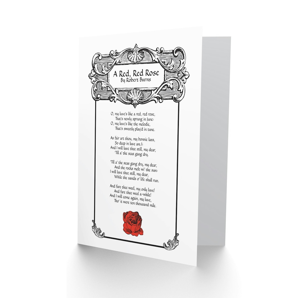 image 1 of Robert Burns Song Lyrics Red Rose Love Scottish Card