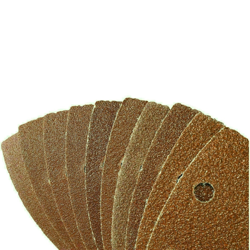 image 1 of Hook And Loop Sanding Abrasive Discs Pads 90mm Triangular 10pk Mixed Grit