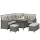 image 1 of Outsunny 6 PCs Rattan Garden Furniture Sectional Corner Sofa, Dark Grey | Grey | Dark Grey | Five Plus Seater