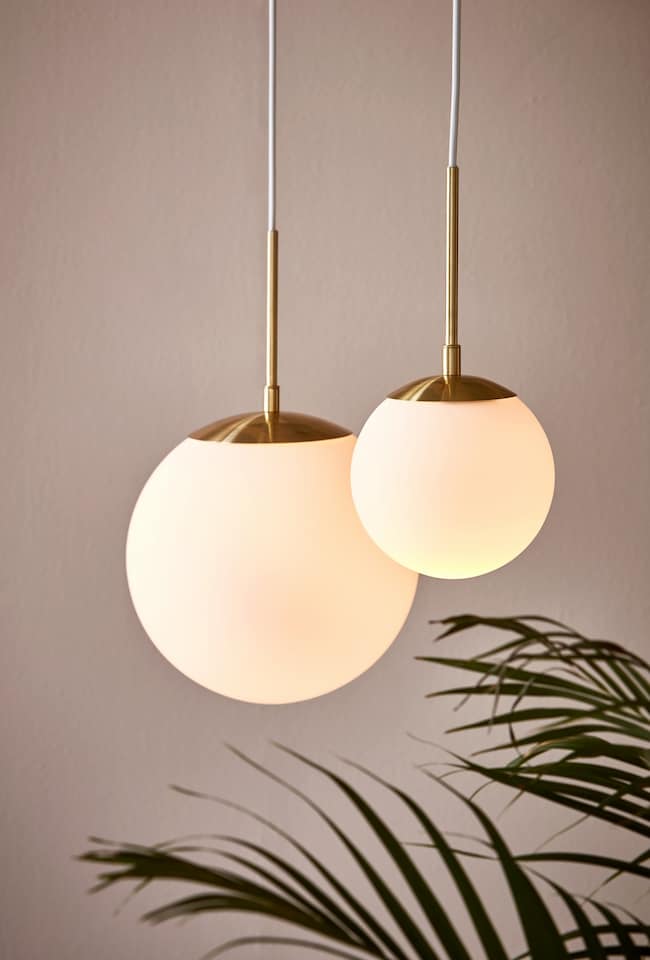 image 1 of Nordlux Grant Indoor Pendant Light Brass Glass E14 Hand Blown Glass - Mains Powered, IP20 | Gold
