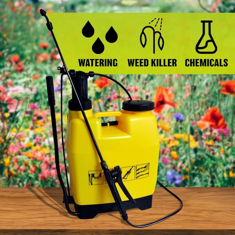 image 1 of 20l Knapsack Pressure Sprayer Water Spray Bottle Backpack Garden Cleaning Weed Remover